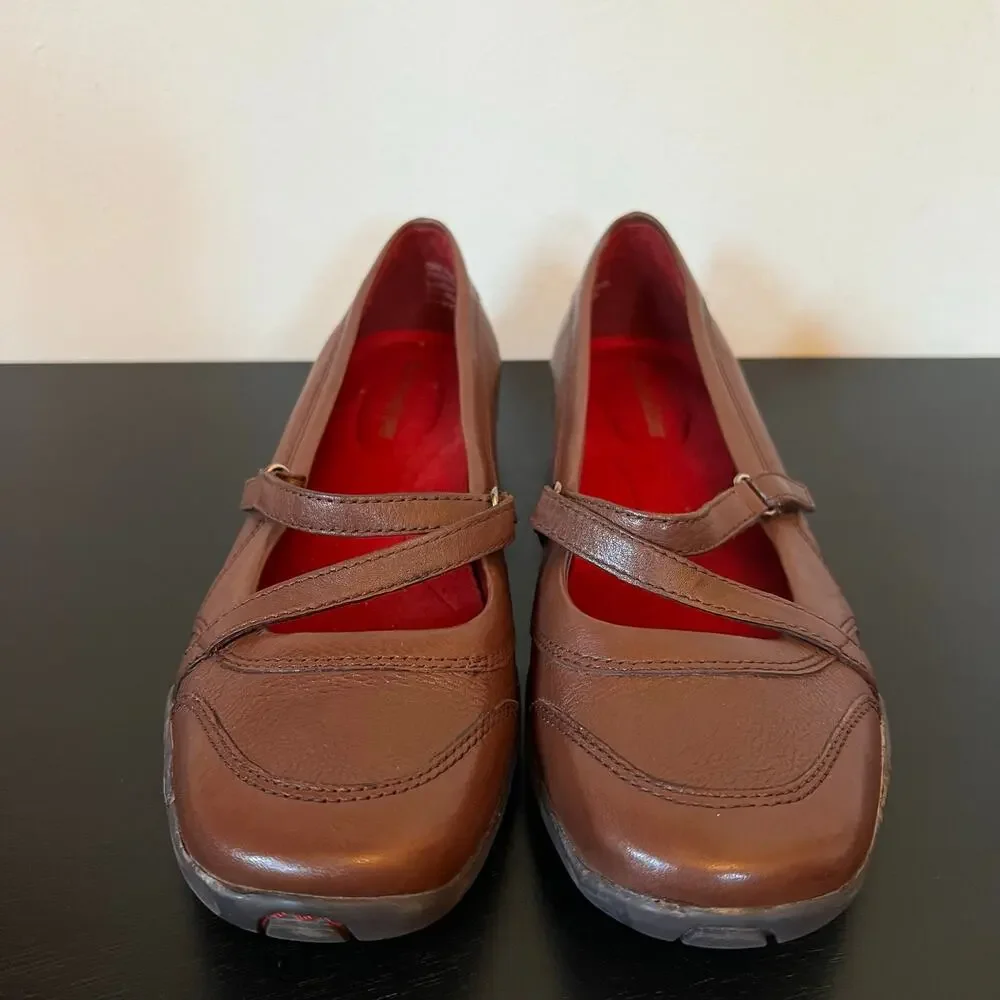 Naturalizer Brown Leather Mary Jane Sneaker Ballet Flats 7W